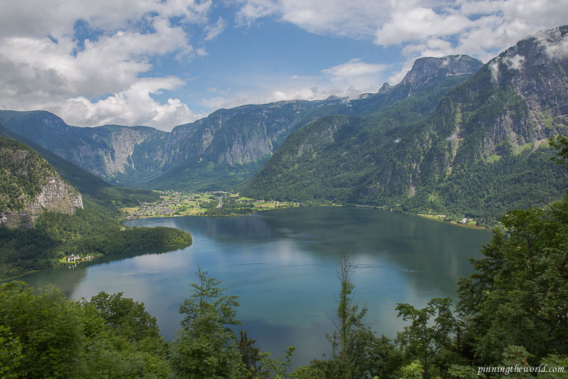 Hallstatt lake surrounded by Dachstein mountains