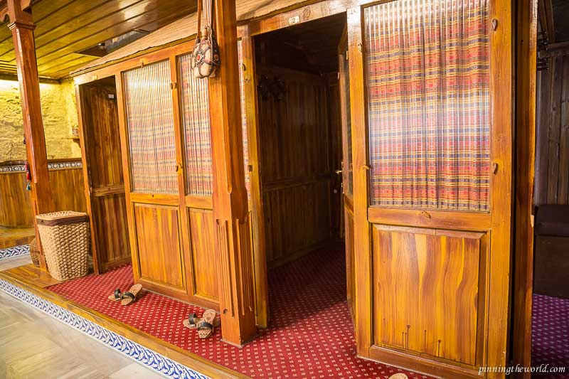 Changing rooms at the Turkish hamam