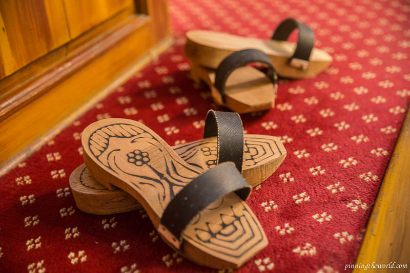 Wooden sandals at the Turkish hamam